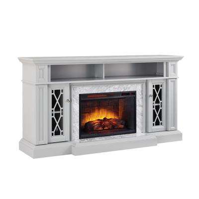 Electric Fireplace Tv Stand White Luxury Parkbridge 68 In Freestanding Infrared Electric Fireplace Tv Stand In Gray with Carrara Marble Surround