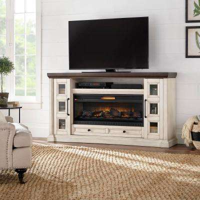 Electric Fireplace Tv Stands Costco Fresh Cecily 72 In Media Console Infrared Electric Fireplace In Antique White with Warm Charcoal top Finish
