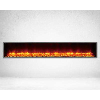 Electric Fireplace Wall Unit Beautiful 79 In Built In Led Electric Fireplace In Black Matt