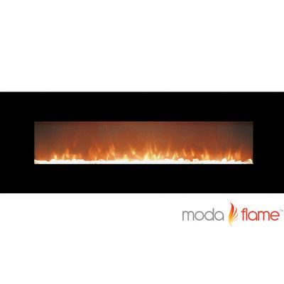 Electric Linear Fireplace Elegant Moda Flame Skyline Crystal Linear Wall Mounted Electric