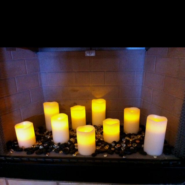 Empty fireplace turned less empty Battery remote powered b20da3b79a ff67dc49e6a a