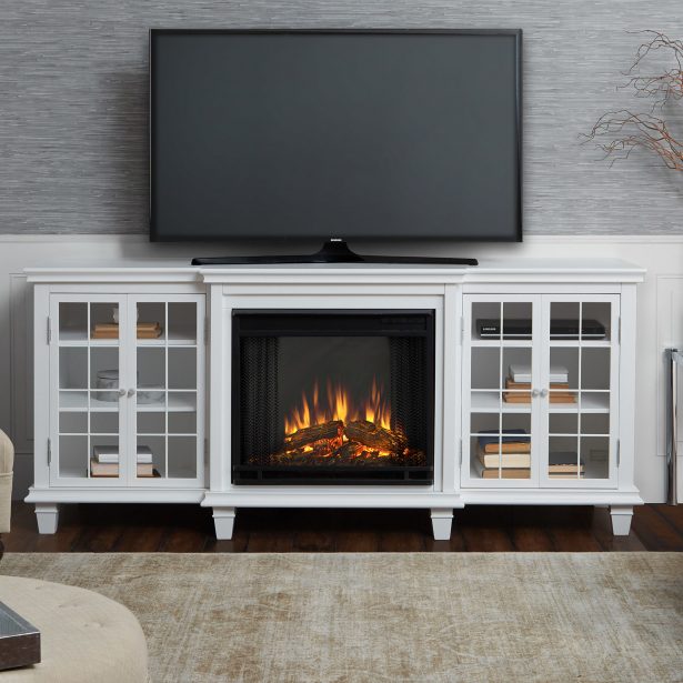 entertainment center with fireplace insert plans 615x615