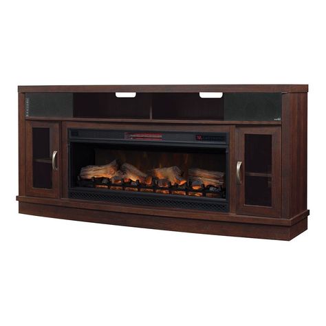 Entertainment System with Fireplace Luxury 70 75" Deerfield Antique Brown Cherry Infrared Media