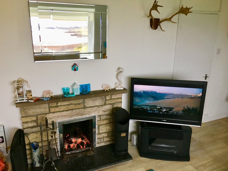 Entertainment System with Fireplace New Mull Self Catering Beach Fionnphort Iona View isle Of