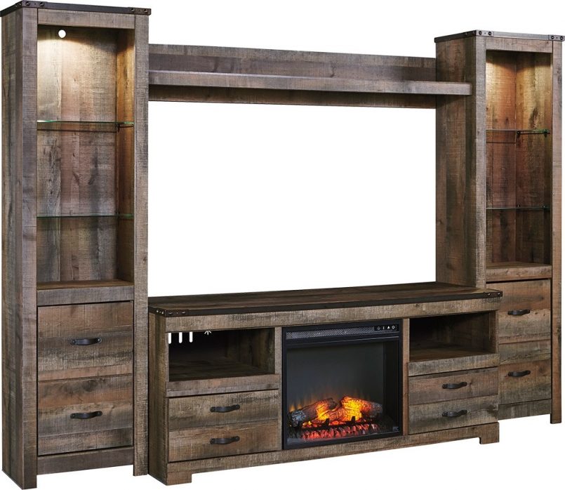 entertainment center with fireplace ideas plans and barn doors 805x698