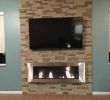 Entertainment Wall with Fireplace Beautiful Ventless Fireplace with Airstone Wall All Done for Under