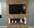 Entertainment Wall with Fireplace Beautiful Ventless Fireplace with Airstone Wall All Done for Under