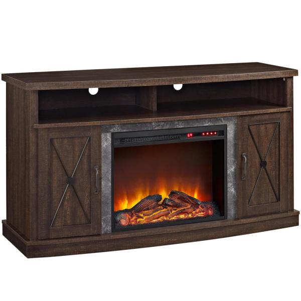 Ameriwood Yucca Espresso 60 in TV Stand with Electric espresso ameriwood fireplace tv stands hd 64 600
