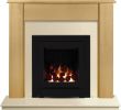 Ethanol Fireplace Reviews Lovely the Capri In Beech & Marfil Stone with Crystal Montana He Gas Fire In Black 48 Inch