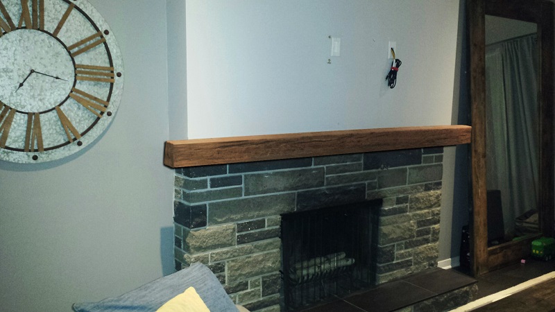 custom timber mantel real stone fireplace 2ndview