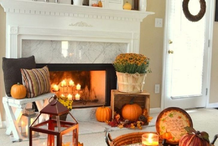 Fall Fireplace Decor Awesome Rust Colored Fall Fireplace Decor Idea 14 Cozy Fall