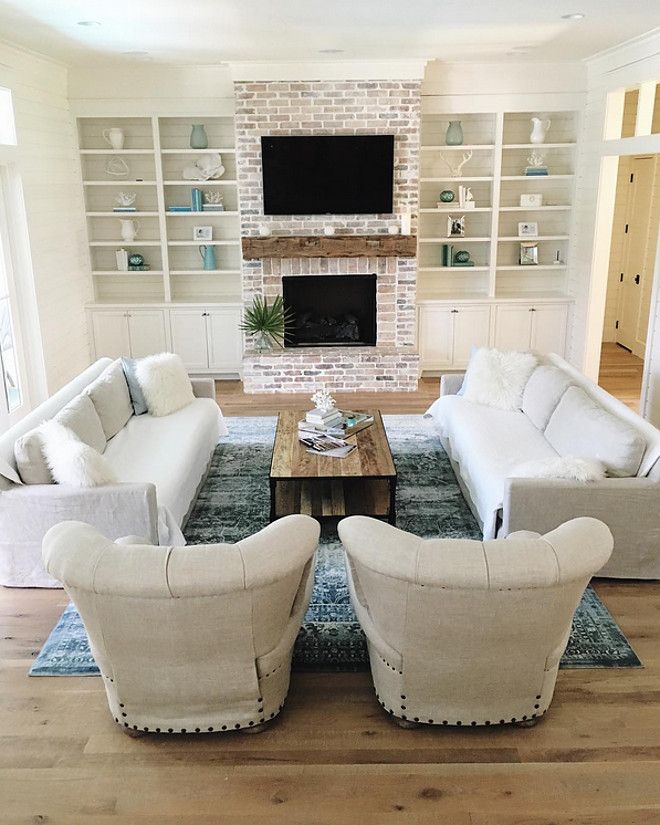 Family Room with Fireplace and Tv Layout Beautiful Furniture Layout Our Coastal Farmhouse Via Instagram