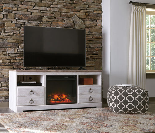 Faux Fireplace Tv Stand New the Willowton Whitewash Tv Stand with Led Fireplace