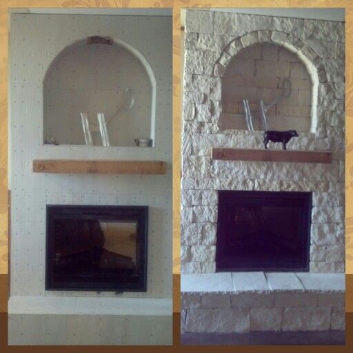 White austin stone on an electric fireplace Before and 2c0d e52f d b8