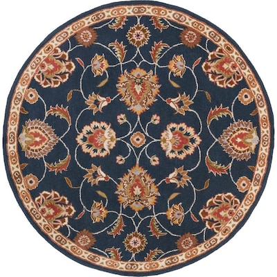 Fire Retardant Rugs for Fireplace Luxury Surya Caesar 9 Ft9 In Round Traditional area Rug Navy at