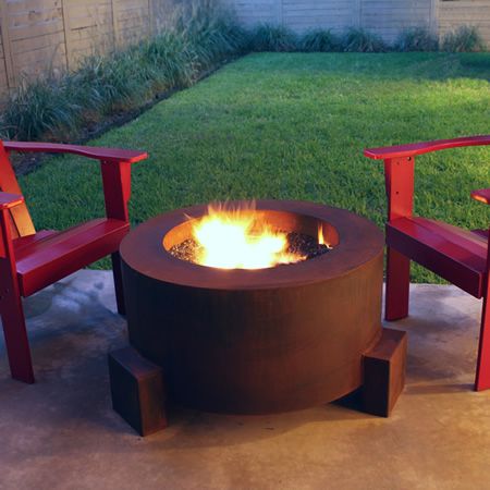 Sere Fia 30" Gas Fire Pit with Fireglass Pan 48cc0d30fa574c3454fbf1c0f39af22b