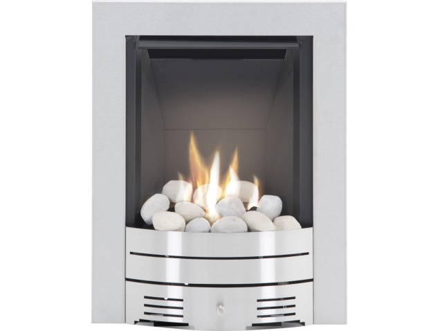 Fireplace Accesories Awesome the Diamond Contemporary Gas Fire In Brushed Steel Pebble Bed by Crystal