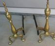 Fireplace andirons Awesome Pair 20" Antique Brass Fireplace andirons
