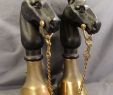 Fireplace andirons Lovely Lg Antique Horse Head Figural Hitching Post Style Fire Dogs