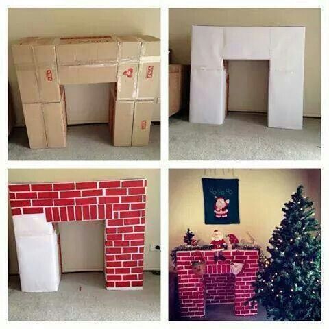 Fireplace made out of boxes holiday 01d10d5ab00ccd0f3b480dd7e6554d68