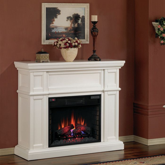 Fireplace Brands Elegant Classic Flame Artesian Mantel with Electric Fireplace