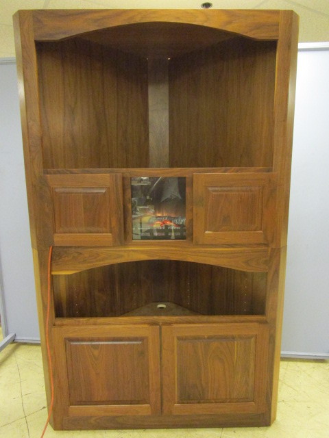 Fireplace Built Ins Elegant solid Wood Corner Media Cabinet with Fireplace