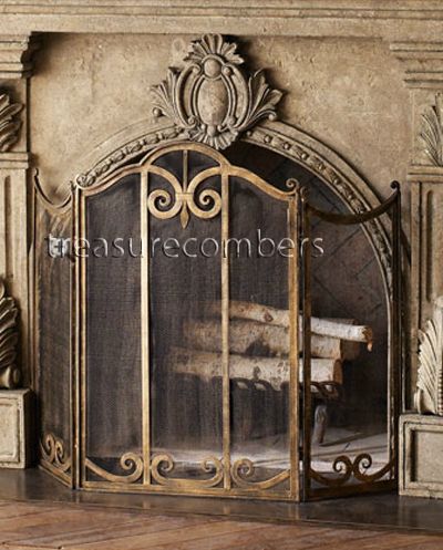 Fireplace Cage Awesome Classic Fireplace Screen Gold Iron 3 Panel Mesh Backing