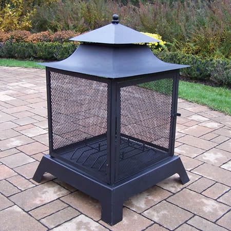 Fireplace Cage Awesome Pagoda Style Full View Fire Pit