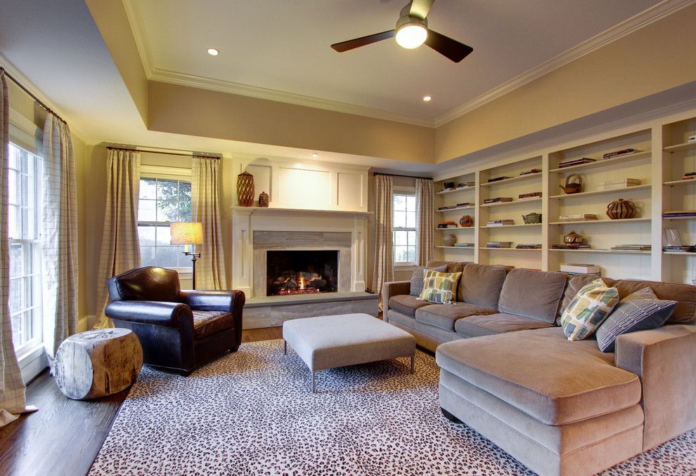 Beautiful leopard rug in Family Room Traditional with Tray 0d7eb01edb61f53bbfb9d189f7b4b94a