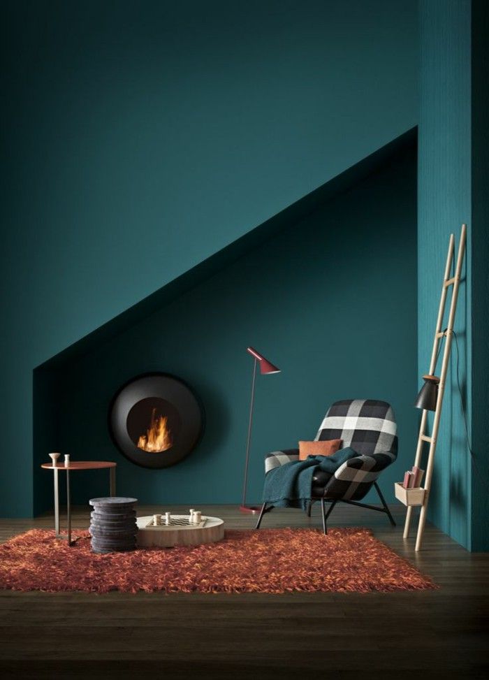 Fireplace Color Ideas Beautiful Wanfarben Ideas Dark Green Wall Color orange Carpet Modern