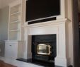 Fireplace Component New Custom Mantle Tv Cab W Built In Cabinetry Tv is On Fully
