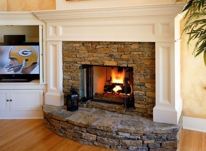 Fireplace Constructions Unique Raised Hearth Fieldstone Fireplace Traditional Living Room