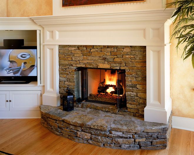 Fireplace Constructions Unique Raised Hearth Fieldstone Fireplace Traditional Living Room