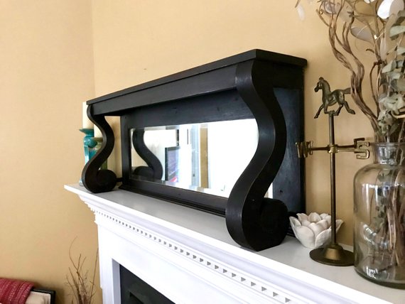 Fireplace Corbels Unique Antique Wooden Mantel with Mirror