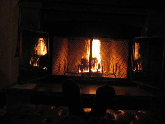 the fireplace in action