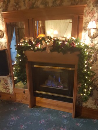 decorated fireplace