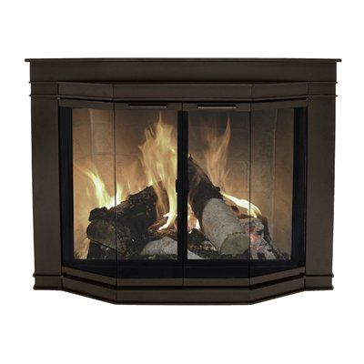 Fireplace Door Awesome Pleasant Hearth Glacier Bay Medium Bifold Bay Fireplace