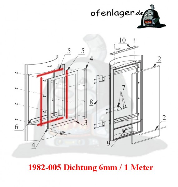 Fireplace Doors Installation Elegant 1982 005 Dichtung 6mm 1 Meter