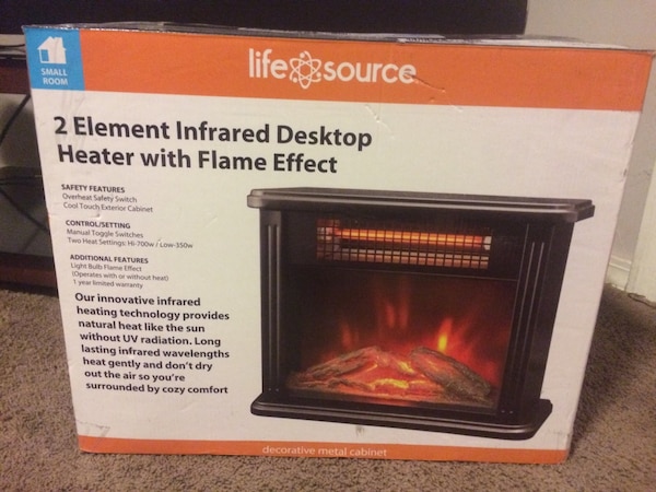 Fireplace Element Best Of Black Life source 2 Element Infrared Desktop Heater with Flame Effect