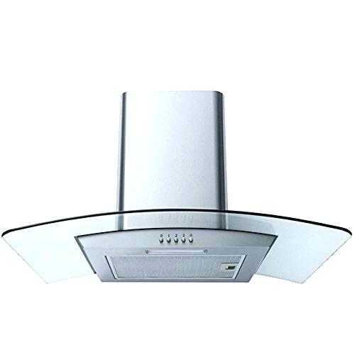 cooker hood extractor curved glass stainless steel chimney fan kitchen vent outside cover