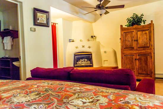 Room 7 one King bed gas kiva fireplace Picture of Blue room 7 one king bed gas
