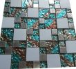 Fireplace Floor Tiles Beautiful 2019 European Style Stainless Steel and Blue Brown Foil Crystal Glass Mosaic Tile for Kitchen Backsplash Fireplace Living Room sofa Backdrop From