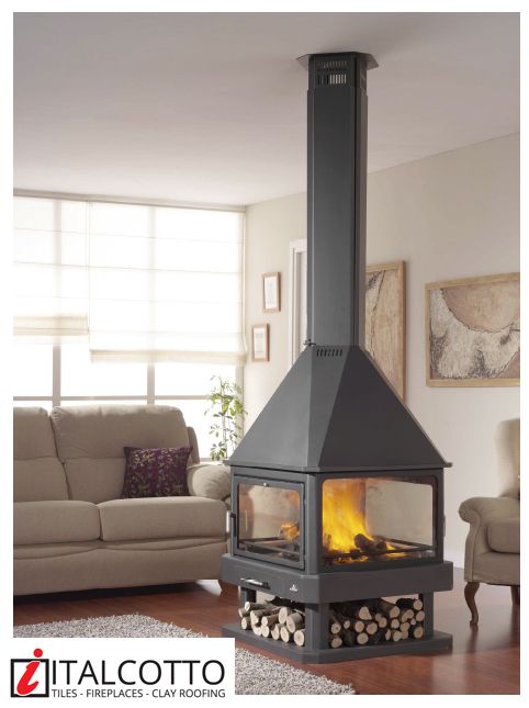 Fireplace Flue Cover Lovely the Huelva 4 Sided Wood Burning Fireplace From Italcotto