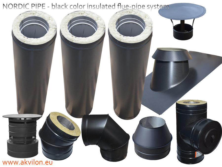NORDIC PIPE T450 insulated chimneys twin wall flue pipe Nordic pipe v kuche