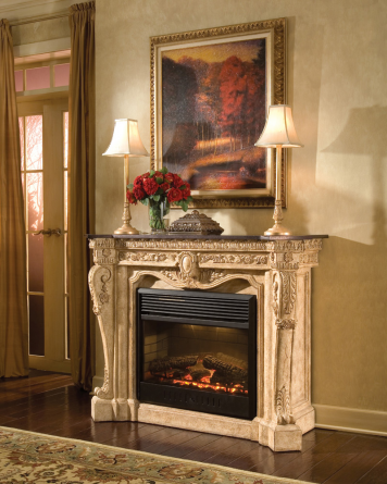 Floral Electric Fireplace Ambella Home c90d b ae bdc3