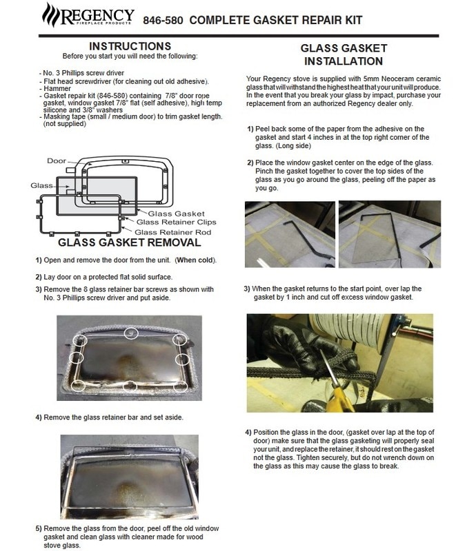 Fireplace Glass Doors Replacement Fresh Regency Wood Stove Window & Door Gasket Kit