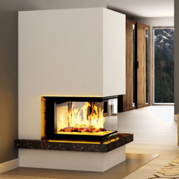 Fireplace Glass Enclosures Unique Kaminbausatz Royal Extra Volcano 3pluh 11kw Dreiseitig Mit Hebetür