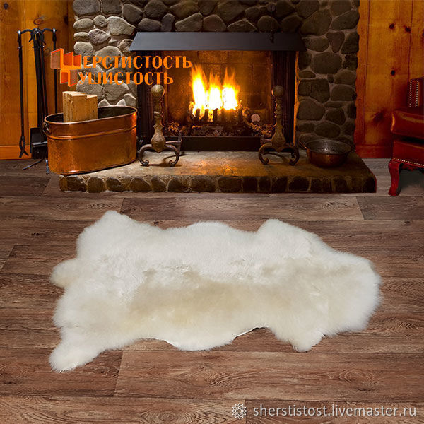 Fireplace Hearth Rug Elegant Sheepskin Rug Ivory Colour
