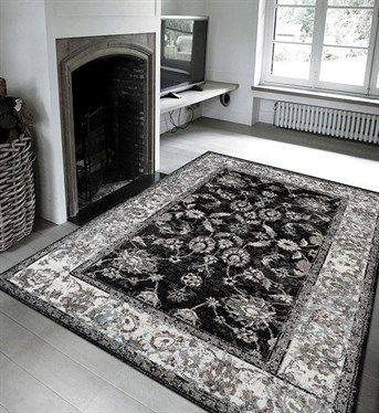 Fireplace Hearth Rugs Beautiful Amer Rugs · Alexandria · Alx 44 · Black Silver White In