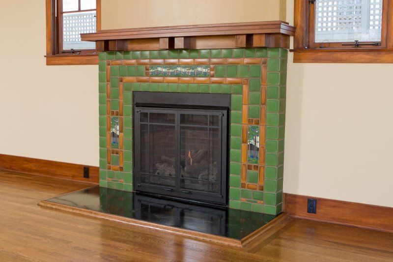 Fireplace Hearth Tile Awesome Bespoke Tile Fireplace 1922 Custom Craftsman Home Remodel